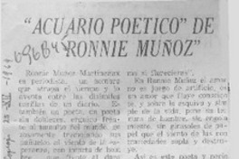 Acuario poético" Ronnie Muñoz"