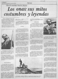 Los Onas: sus mitos costumbres y leyendas.