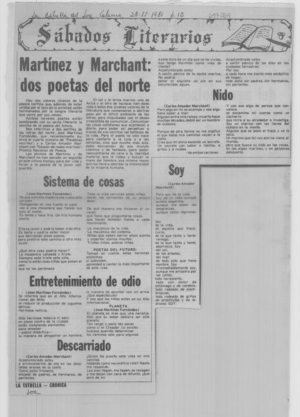 Martínez y Marchant: dos poetas del norte.