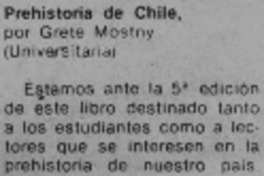 Prehistoria en Chile.