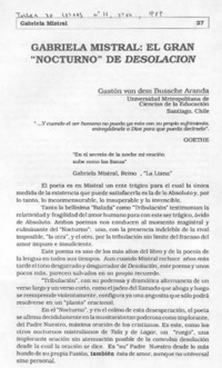 Gabriela Mistral, el gran "nocturno" de Desolación