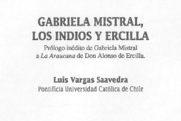 Gabriela Mistral, los indios y Ercilla