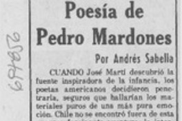 Poesía de Pedro Mardones
