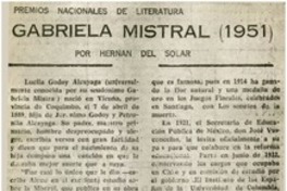 Gabriela Mistral (1951)