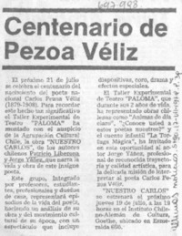 Centenario de Pezoa Véliz.