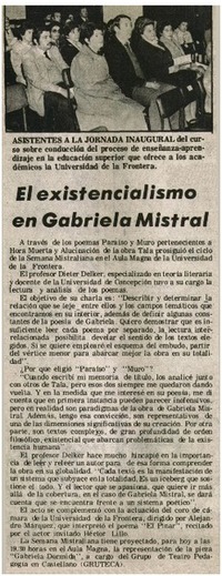 El existencialismo en Gabriela Mistral.