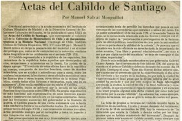 Actas del cabildo de Santiago