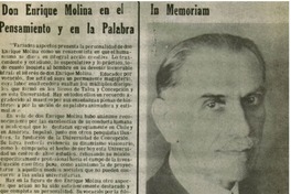 Don Enrique Molina en el pensamiento y en la palabra.