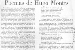 Poemas de Hugo Montes