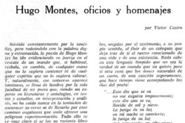 Hugo Montes, Oficios y homenajes