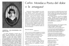 Carlos Mondaca, poeta del dolor o la amargura?