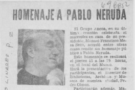 Homenaje a Pablo Neruda.