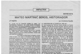 Mateo Martinic Beros, historiador : [entrevista]