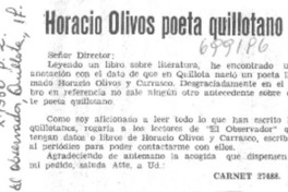 Horacio Olivos poeta quillotano.
