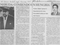 Neruda, comiendo en Hungría