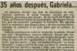 35 años después, Gabriela