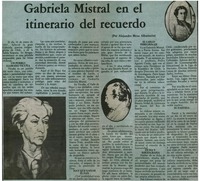 Gabriela Mistral en el itinerario del recuerdo