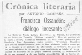 Francisca Ossandón: diálogo incesante