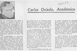 Carlos Oviedo, Académico.