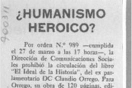 ¿Humanismo heroico?