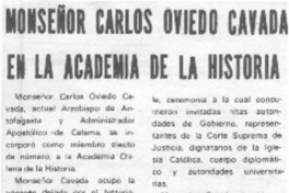 Monseñor Carlos Oviedo Cavada en la Academia de la Historia.