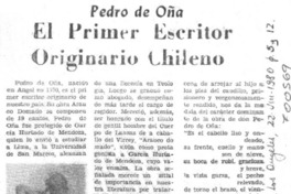 El primer escritor originario chileno.