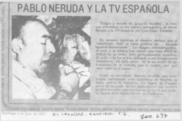 Pablo Neruda y la tv española.