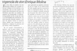 Vigencia de don Enrique Molina