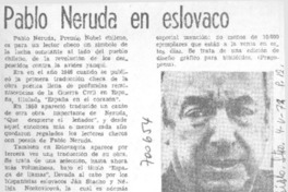 Pablo Neruda en eslovaco.