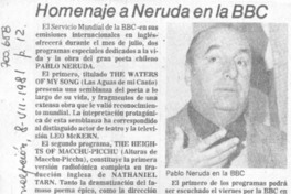 Homenaje a Neruda en la BBC.