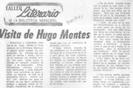 Visita de Hugo Montes.