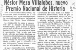 Néstor Meza Villalobos, nuevo Premio Nacional de Historia.