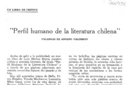 Perfil humano de la literatura chilena