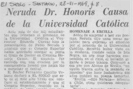 Neruda Dr. honoris causa de la Universidad Católica.