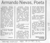 Armando Nievas, poeta