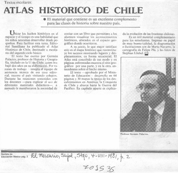 Atlas histórico de Chile.