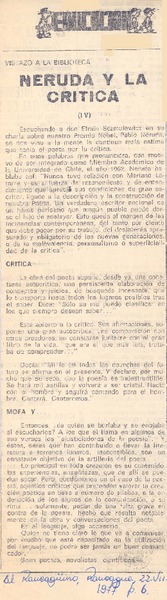 Neruda y la crítica.