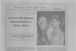 El diario ABC expresa reconocimiento a Carlos Morla