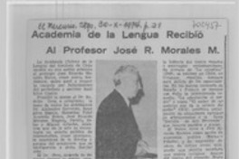 Academia de la Lengua recibió al profesor José R. Morales M.
