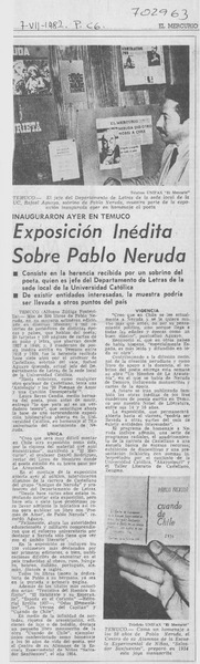 Exposición inédita sobre Pablo Neruda.
