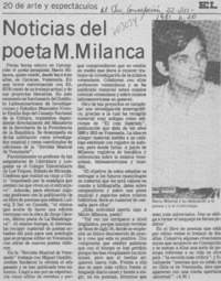 Noticias del poeta M. Milanca