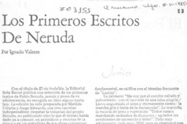 Los primeros escritos de Neruda