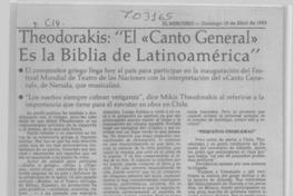 Theodorakis, El "Canto General" es la Biblia de Latinoamérica