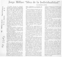 Jorge Millas, "Idea de la individualidad"