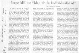 Jorge Millas, "Idea de la individualidad"
