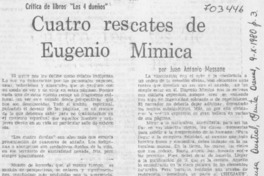Cuatro rescates de Eugenio Mimica