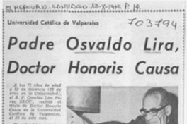 Padre Osvaldo Lira doctor Honoris Causa.
