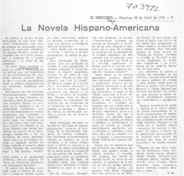 La novela Hispano-Americana