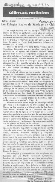 Los colegios reales de Santiago de Chile
