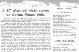 A 67 años del viaje eterno de Carlos pezoa Véliz.